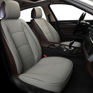 1 Pack Luxury Automotive Seat Cover Water Proof PU Leather Front Car Seat Cover Protectors Seat Cover Universal Fit 95% Vehicles (Dark Grey-A)