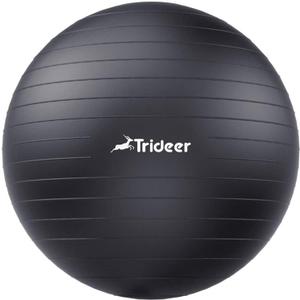 Trideer Yoga Ball Exercise Ball for Working Out,  Gym Ball, Birthing Ball for Pregnancy, Swiss Ball for Physical Therapy, Balance, Stability, Fitness, Office Ball Chair, Quick Pump Included (XL(27-30ines/68-75cm), Black)