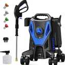 Electric Pressure Washer - 4500PSI 3.0GPM Power Washer with 500ML Foam Cannon, 4 Nozzle Tips, with 4-Wheel Anti-Tip e Cleaning Machine for Cars, Driveways, Patios