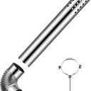 Blulu Stainless Steel Direct Vent Pipe Kit for Tankless Water Heater of 3" Od Elbow and 3" Od x 19.7 Length Horizontal Termination Pipe with Chimney Rain Cap and Clip for Water Heater and Ductwork