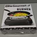 Elite Gourmet ESB100B Countertop Single Coiled Burner Electric Hot Plate, Temperature Control, Indicator Light, Easy to Clean, Black