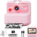 Kids Camera Instant Print, 48MP/2.5K UHD Kids Instant Print Camera, Christmas Birthday Gifts for Girls and Boys, 3.0" Screen with Print Paper & 32G Card, Toddler Toy for Age 3-14 (Pink)