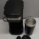 Elite Gourmet EHC114 Personal SingleServe Compact Coffee Maker Brewer Includes 14Oz. Thermal Travel Mug with Stainless Steel Interior, Compatible with Coffee Grounds, Reusable Filter, Black