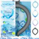 Neck Cooling Tube Wraps Ice Ring Neck Cooler Personal Ice Pack Wrap for Hot Weather Gel Reusable Wearable Gel Cooling for Summer Heat Hot Flashes Freezer Below 64.4