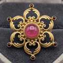 Ornate Vintage-Style Filigree Star Brooch Pin