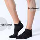 FITRELL 6 Pack Men's Ankle Running Socks Low Cut Cushioned Athletic Sports Socks 7-9/9-12/12-15 (Black)