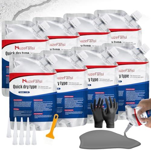 Cement Crack Sealant, Concrete Crack Filler, Flexible & Weather-Resistant Caulking Glue, Waterproof Concrete Repair for Driveways, Sidewalks, Walls, and Foundations (7 Pack)