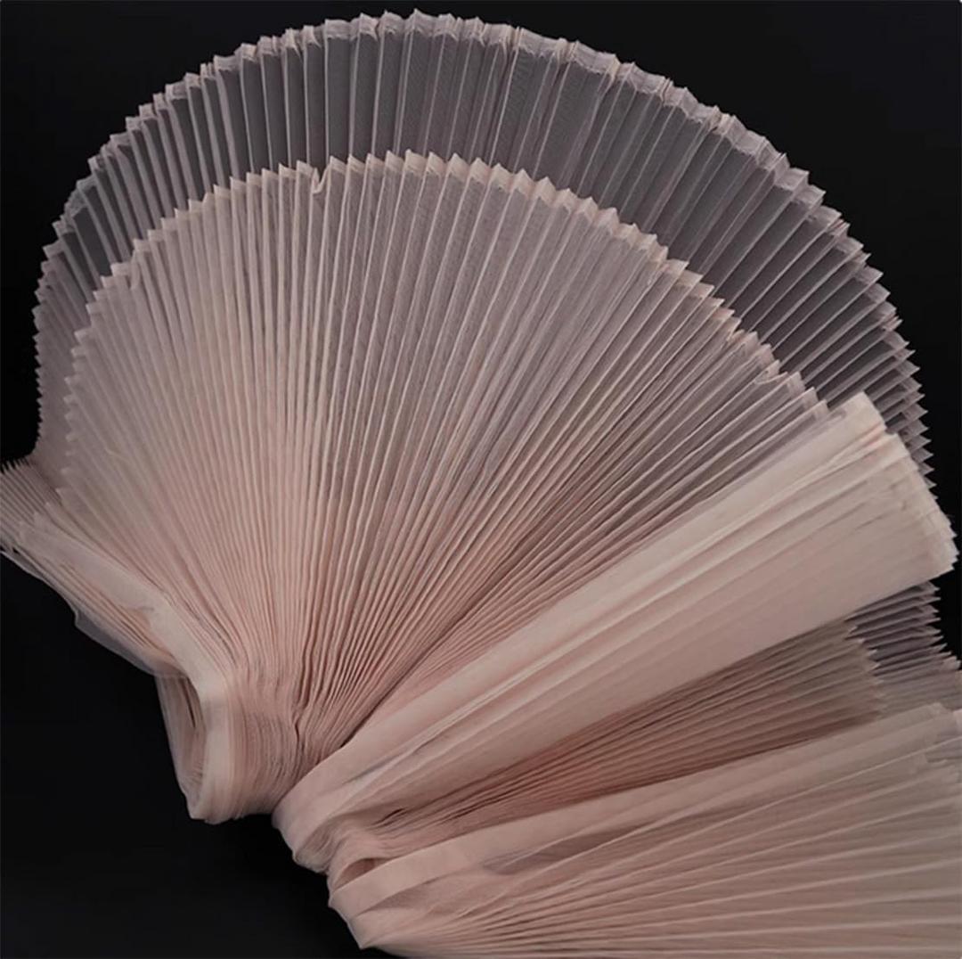 Ruffled Lace Trims 1 Yards, Pleated Lace Fabric Trim, Organza Ruffled Fabric Chiffon Tulle Border for Sewing Dress Bag Costume Decoration Trimming Craft (Grey Purple)