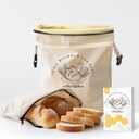 Bread Bags for Homemade Bread - 2 Packs XL Reusable Organic Beeswax Linen Cotton Sourdough Bag, Homesteading Essentials Sourdough Bags with Sealing Zip to Keep Fresh, X-large