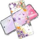for Samsung Galaxy A26 Case 5G 6.7", [10FT Military Grade Drop Test] Flowers Soft Slim TPU Protective Shockproof Phone Case CoverPurple Sweetheart