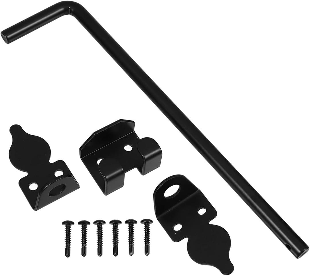 Cane Bolts Heavy Duty Gate Latch for Wooden Fences and Gates Ground Rod Black Coating for Enhanced Durability and Security Outdoor Settings