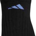 adidas Women's Cushioned No Show Socks (3 Pairs) Durable & Comfortable (Medium, Black/Blue Fusion/Violet Fusion Purple/3)