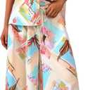 PRETTYGARDEN Women's 2 Piece Beach Vacation Outfit 2025 Casual Summer Floral Button Down Shirt Wide Leg Pants Matching Sets, Small, Floral White Multicolor 