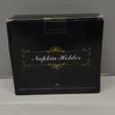 Napkin Holder for Table, Bamboo Iron Standing Napkin Dispenser for Kitchen Dining Table Farmhouse Cocktail Picnic Rustic Wood Holders for Mail Bills Suitable for All Dining Room Decors Silvery & White