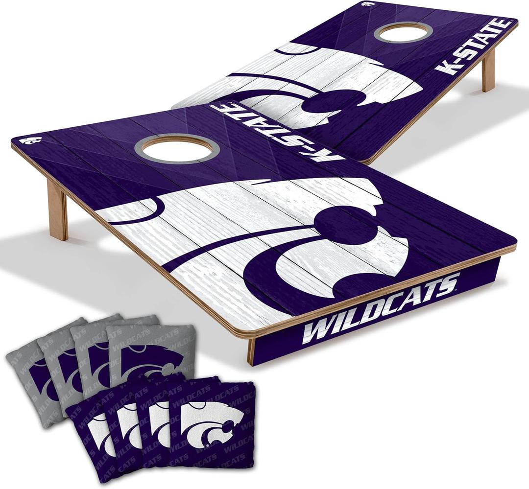 YouTheFan NCAA 2 x 3 Wood Cornhole Game with Logo Bags (Kansas State Wildcats)
