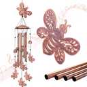 Bee Wind Chimes Outdoor Bee Gifts for Women Mom Men Dad Unique Birthday Metal Honeybee WindChimes for Outside/Indoors, Patio, Lawn, Yard, Home Decor, Outdoor Decor, Garden Decorations