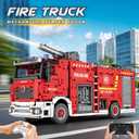 Reobrix Fire Truck Building Set for Adults, Big Rescure Fire Vehicle with Water Spray Device, APP and Remote Control Firetruck Bricks 22008, Fire Engine Building Kit for Men, Ideal Gifts for Kids 14+, Large