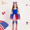 4th of July Tutu Set Independence Day Costume Red White and Blue Tutu Patriotic Costume Accessories Halloween Cosplay Party