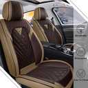 Car Seat Covers Full Set for Ford F350 2000-2026, Waterproof Nappa Leather Car Seat Covers, Full Coverage Car Seat Covers Sets(5 Seats/Brown Coffee)