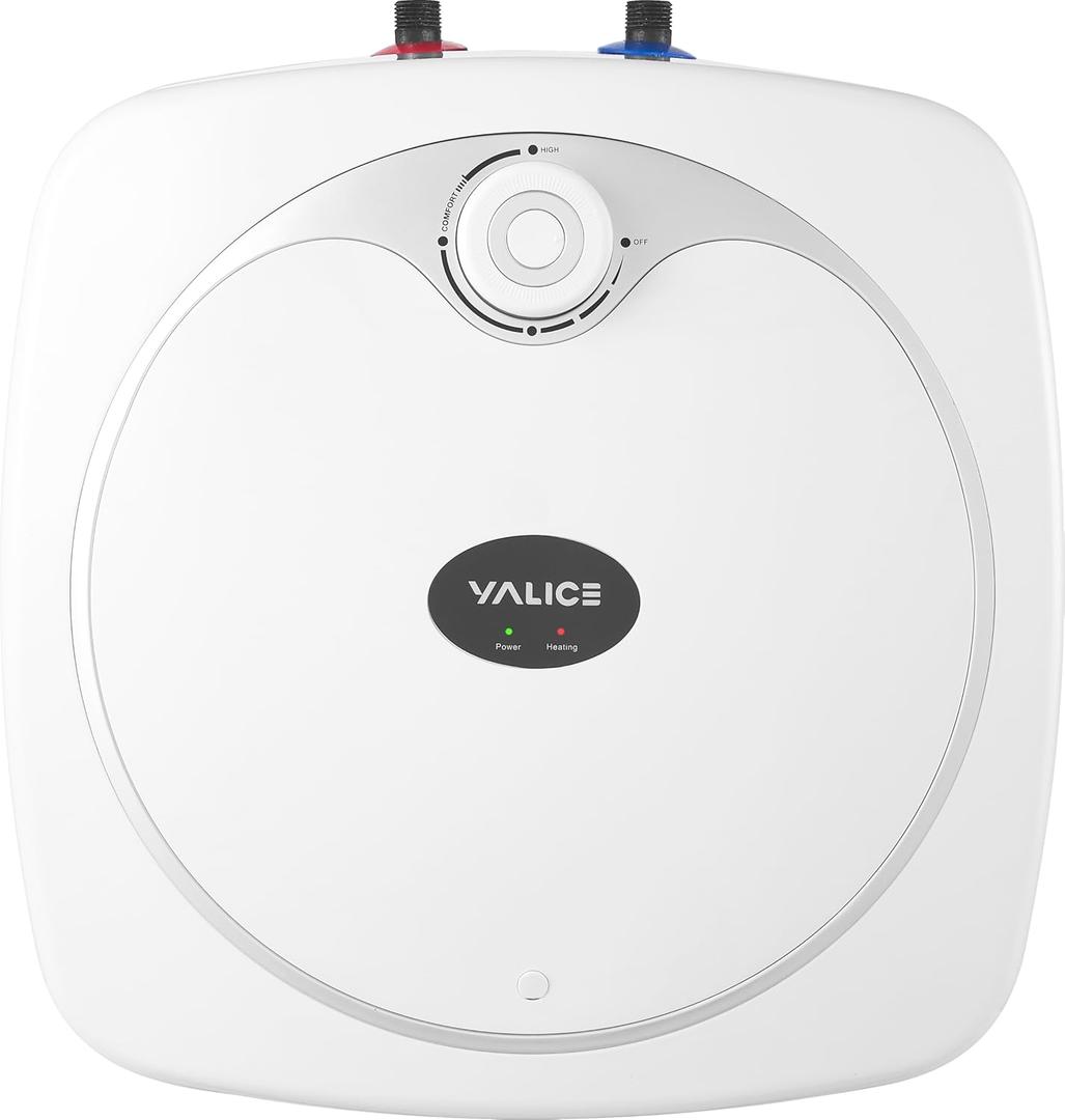 YALICE Electric Tank Water Heater, 2.5 Gallons Under Sink Instant Hot Water Heaters, 1500W, 110-120V, Electric Mini Tank Water Heater Compact Design for RV, Kitchen, Food Truck, Wall or Floor Mounted