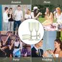 XUWAIDSGN 10 Pcs Reusable Champagne Flutes Plastic Wine Glasses Bulk Vintage Champagne Flutes Mimosa Bar Glasses Stemmed Drinking Cups 5.4OZ for Christmas Birthday Wedding Bride