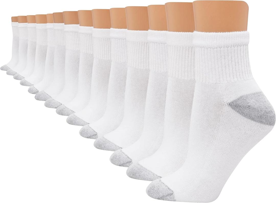 Hanes Women's Socks Pack, Ankle, Crew, No Show Socks, Moisture-wicking, Multi Pack (White)