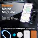 TORRAS Ultra Shockproof Magnetic Designed for iPhone 14 Pro Case, [12FT Military Grade Protection] [Compatible with MagSafe] Non-Yellowing Double Bumper Translucent Phone Cover, Glittery Purple