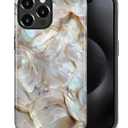 CARLOCA Case for iPhone 16 Pro,White Gold Abalone Shell Design - Hybrid Dual Protection Soft TPU + Hard PC, Shockproof Anti-Scratch Cover Men Women Girl Stylish Phone Case