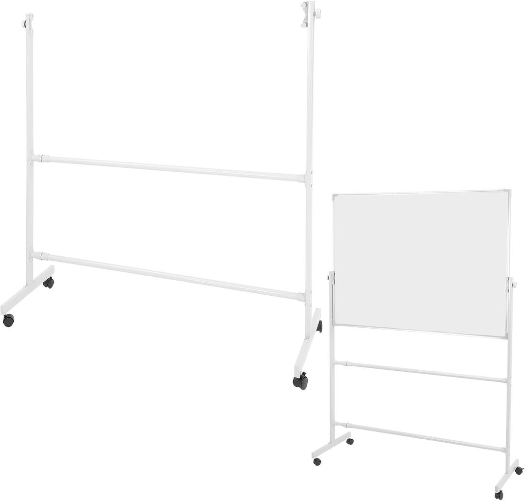 Lincia Adjustable Whiteboard Easel Stand Only Large Mobile Rolling Whiteboard Stand on Wheels Double-Sided Standing Dry Erase Board Mounting Brackets for Home Office Classroom School