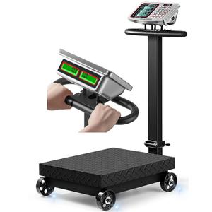 Large Platform Scale with Wheel 660 LB Floor Weight Computing Postal Scale Digital Perfect Industrial Platform Scale Foldable for Postal Luggage Shipping Mailing Weighing