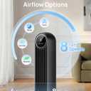 DREO Tower Fan for Bedroom, 2026 Upgraded DC Motor, 28ft/s High Velocity, 20dB Ultra Quiet Standing Fan, 8 Speeds 4 Modes, 90° Oscillating Bladeless Fan for Indoors, Floor Fans with Remote, Black