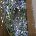 Dolicer 15 Pcs Babys Breath Artificial Flowers, Blue Long Stem Baby Breath Flowers Artificial Bulk, Real Touch Fake Babys Breath Gypsophila for Wedding Bridal Bouquet Party Arrangements Home Decor