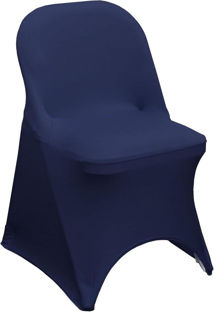 YOUR CHAIR COVERS - Stretch Spandex Folding Chair Cover Navy Blue (1 Pack)