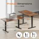 Huuger 48 x 28 Large Electric Standing Desk, Height Adjustable Desk, 27.6" Deep Desktop, Stand up Gaming, 2 Hooks, 3 Preset Heights, for Home Office, Rustic Brown