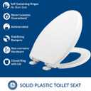 BEMIS 7900TDGSL Commercial Heavy Duty Closed Front Toilet Seat with Cover, Industrial No Slam Seat with Secure Installation, Made in USA, Elongated, White