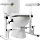KMINA Toilet Safety Rails for Seniors, Adjustable Frame with Grab Bars