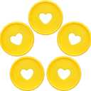 1.4inch/35MM 33PCS Planner Discs for Discbound Notebook System Heart Plastic Book Binding Disc Binder Ring Expander(Yellow Heart,1.4inch/35MM)