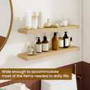 Dreamland 24Inch Floating Shelves for Wall, Rustic Wooden Floating Shelves for Bathroom|Bedroom|Kitchen, 2 Pack Deep Wall Mounted Book Shelf, Wood Storage Display Shelf for Home Decor, Oak