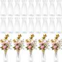 24 Pack Plastic Vase Bulk, Small Clear Flower Vase, Plastic Vases for Flowers, Crystal Bud Vases for Centerpieces, Wedding, Home Table Decorations, Formal Dinners
