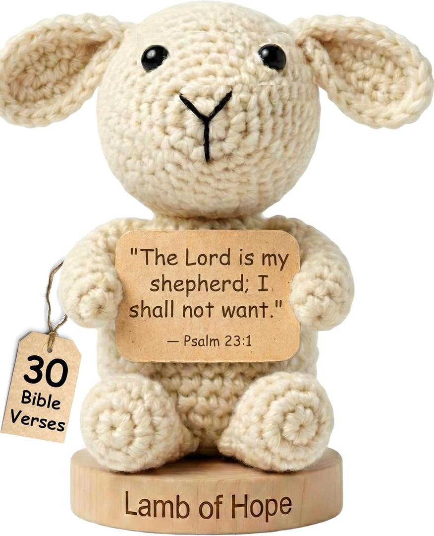 Christian Gifts for Women Men | 30 Empowering Bible Verses Prayer Cards by the Positive Crochet Lamb | Emotional Support Religious Confirmation Catholic Gift for Mothers Day | Christian Gift for Women