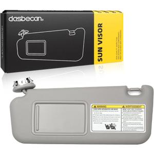 Dasbecan Front Left Driver Side Sun Visor with Vanity Light Compatible with Toyota RAV4 2006-2013 Replaces# 74320-42501-B2 74320-42500-B0 (Gray)