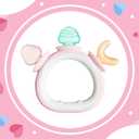 Baby Teething Toy Babies Silicone Ring Teether for 0 6 12 18 Month Infant Pink Circle Babies Teething Relief Soothing Sore Gums Teethers Toddler Chew Toy Food Grade BPA Free Teether Toy for Boys Girls