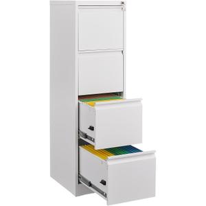 4 Drawer File Cabinet with Lock,Heavy Duty Vertical Filing Cabinets for Home Office, File Storage Cabinet for Letter/Legal/A4/F4 Size File,Assembly Required