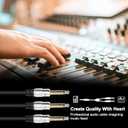 XMSJSIY 6.35mm 1/4" TS Male to Dual 6.35mm 1/4" TS Male Mono Stereo Y Cable Splitter Cord - 50cm