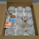 12Pcs 7oz Small Glass Jars with Cork Lids, Empty Candle Jars for Making Candles, Yogurt Container with PE Lids for Wedding Favors, Gift Jar, Baby Shower, Candy, Spices, with Twine, Labels (12)