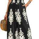 LOOKBOHO Womens Jumpsuits Short Sleeve V Neck Dressy Casual Wide Leg Pants Romper 2026 Summer One Piece Outfits, Medium