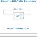 Plaster-in LED Aluminum Channel 6Pack 1m/3.3ft Plaster LED Strip Light Diffuser Profile,Trimless Drywall Aluminum LED Channel Profile with Milky Diffuser Cover End Cap for Wall and Ceiling