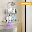 AKTECKE Shower Caddy Hanging Bathroom Organizer: Rustproof Shower Shelf for Inside Shower - No Drilling Shower Racks Over Showerhead - Bath Shelves Rack for Shampoo Soap Chrome