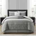 Stratford Park 9 Piece Jacquard Comforter Sets, Color Gold, Queen Size Bed, Comfortable & Soft, All Season Bedding Set, 100% Cotton, Matching Bedskirt, Pillows & Shams