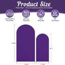 Purple Arch Backdrop Cover 2 Set - 6.6FT, 5FT Spandex Fitted Wedding Arch Stand Covers Round Top Chiara Arch Backdrop Stands Cover for Birthday Parties Banquet Photo Background Decoration